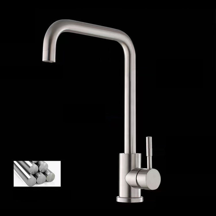 Modern 1-Handle Faucets Touchless Stainless Steel Standard Kitchen Faucets Clearhalo 'Home Improvement' 'home_improvement' 'home_improvement_kitchen_faucets' 'Kitchen Faucets' 'Kitchen Remodel & Kitchen Fixtures' 'Kitchen Sinks & Faucet Components' 'kitchen_faucets' 6484303