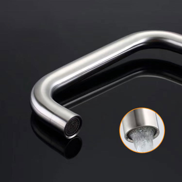 Modern 1-Handle Faucets Touchless Stainless Steel Standard Kitchen Faucets Clearhalo 'Home Improvement' 'home_improvement' 'home_improvement_kitchen_faucets' 'Kitchen Faucets' 'Kitchen Remodel & Kitchen Fixtures' 'Kitchen Sinks & Faucet Components' 'kitchen_faucets' 6484305