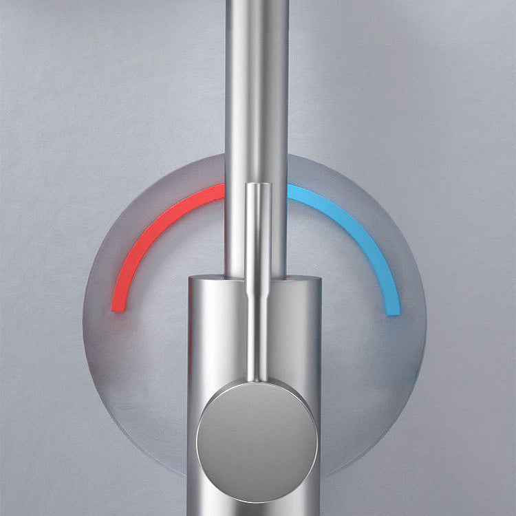 Modern 1-Handle Faucets Touchless Stainless Steel Standard Kitchen Faucets Clearhalo 'Home Improvement' 'home_improvement' 'home_improvement_kitchen_faucets' 'Kitchen Faucets' 'Kitchen Remodel & Kitchen Fixtures' 'Kitchen Sinks & Faucet Components' 'kitchen_faucets' 6484310