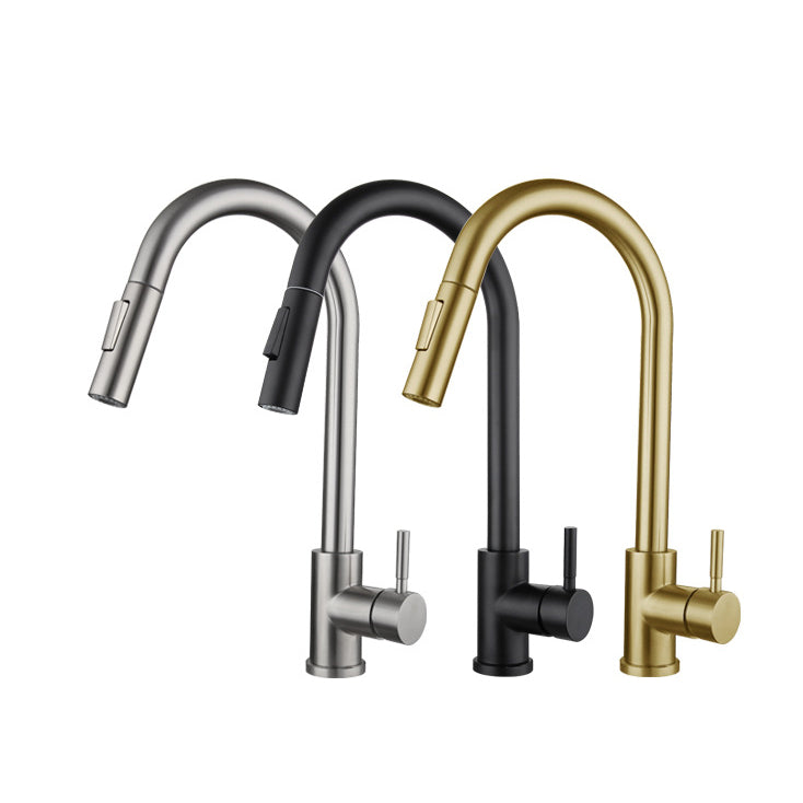 Modern Farmhouse Pull Down Water Filler One Handle High Arch Kitchen Faucet Clearhalo 'Home Improvement' 'home_improvement' 'home_improvement_kitchen_faucets' 'Kitchen Faucets' 'Kitchen Remodel & Kitchen Fixtures' 'Kitchen Sinks & Faucet Components' 'kitchen_faucets' 6484321
