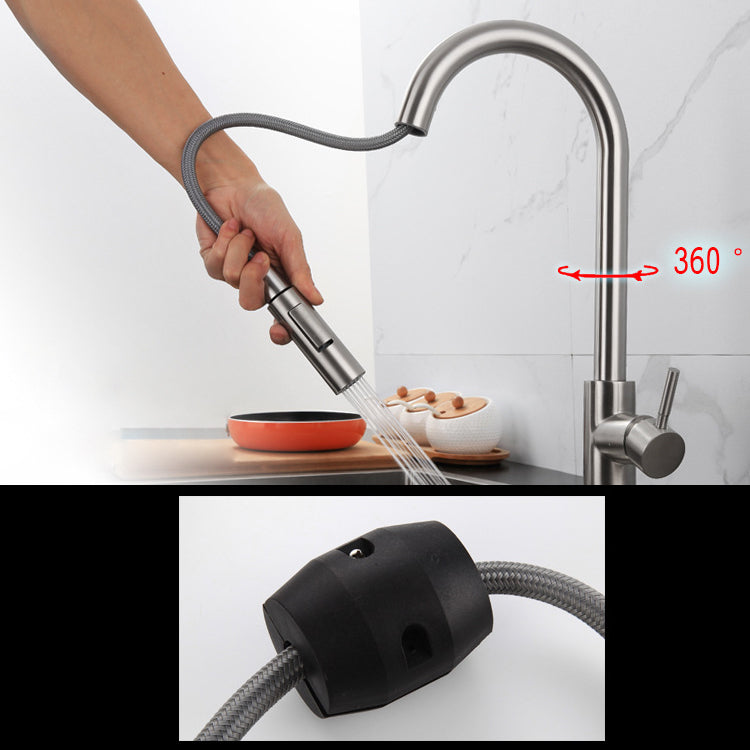 Modern Farmhouse Pull Down Water Filler One Handle High Arch Kitchen Faucet Clearhalo 'Home Improvement' 'home_improvement' 'home_improvement_kitchen_faucets' 'Kitchen Faucets' 'Kitchen Remodel & Kitchen Fixtures' 'Kitchen Sinks & Faucet Components' 'kitchen_faucets' 6484325