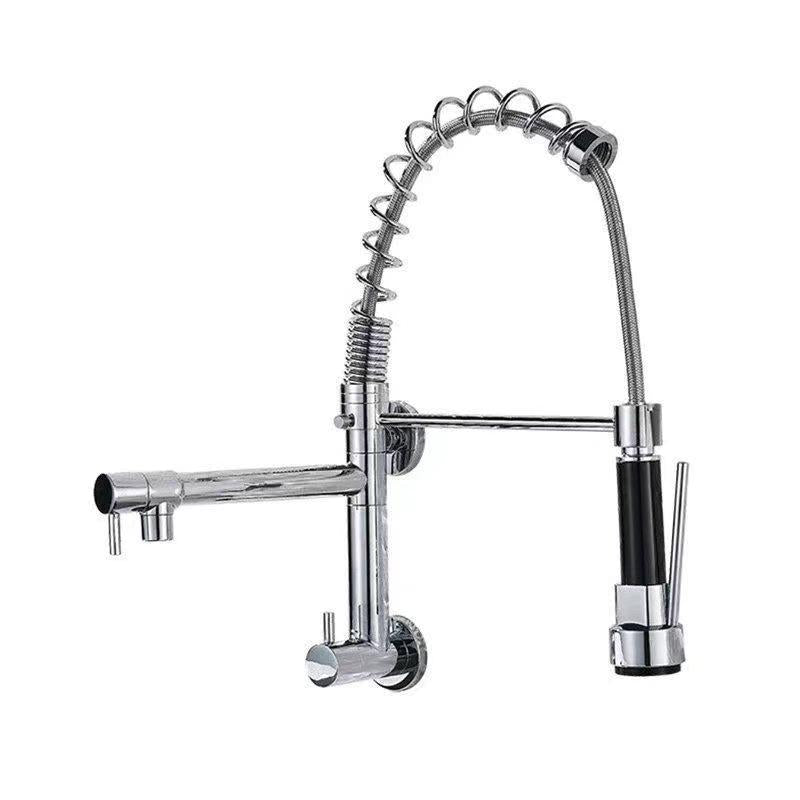 Modern 1-Handle Faucet Touchless Spring Spout Standard Kitchen Faucet Silver Clearhalo 'Home Improvement' 'home_improvement' 'home_improvement_kitchen_faucets' 'Kitchen Faucets' 'Kitchen Remodel & Kitchen Fixtures' 'Kitchen Sinks & Faucet Components' 'kitchen_faucets' 6484337