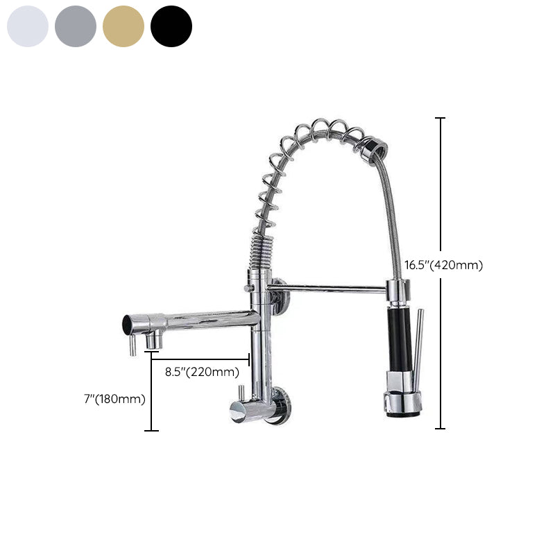 Modern 1-Handle Faucet Touchless Spring Spout Standard Kitchen Faucet Clearhalo 'Home Improvement' 'home_improvement' 'home_improvement_kitchen_faucets' 'Kitchen Faucets' 'Kitchen Remodel & Kitchen Fixtures' 'Kitchen Sinks & Faucet Components' 'kitchen_faucets' 6484348