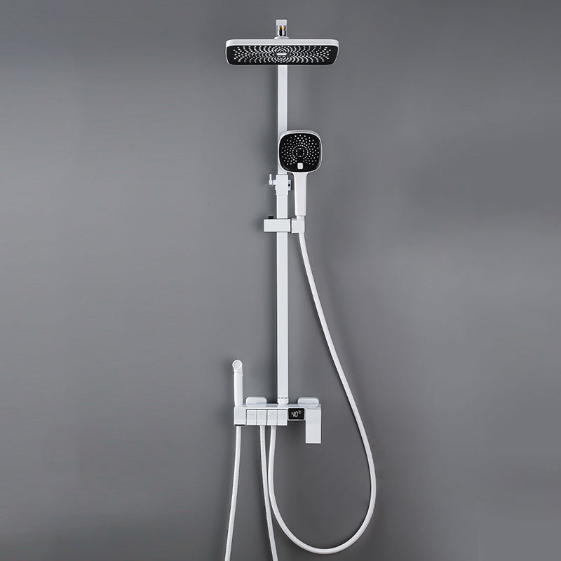 Modern Pressure Balanced Diverter Valve Shower Faucet Adjustable Shower System Clearhalo 'Bathroom Remodel & Bathroom Fixtures' 'Home Improvement' 'home_improvement' 'home_improvement_shower_faucets' 'Shower Faucets & Systems' 'shower_faucets' 'Showers & Bathtubs Plumbing' 'Showers & Bathtubs' 6484419