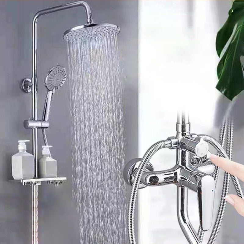 Modern Arm Swivel Shower Metal Shower Head Shower Faucet On Wall Clearhalo 'Bathroom Remodel & Bathroom Fixtures' 'Home Improvement' 'home_improvement' 'home_improvement_shower_faucets' 'Shower Faucets & Systems' 'shower_faucets' 'Showers & Bathtubs Plumbing' 'Showers & Bathtubs' 6484424