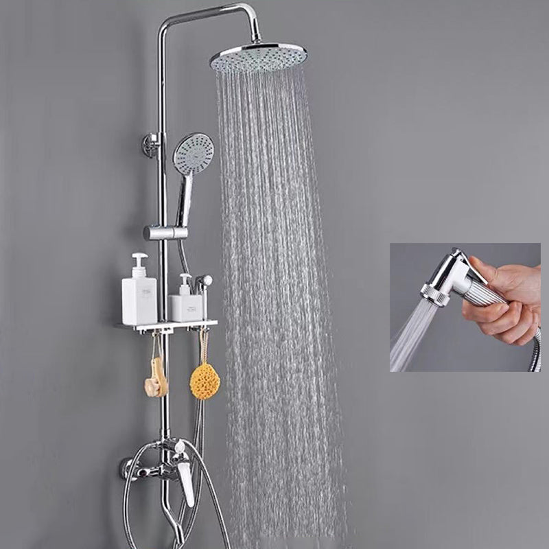 Modern Arm Swivel Shower Metal Shower Head Shower Faucet On Wall Clearhalo 'Bathroom Remodel & Bathroom Fixtures' 'Home Improvement' 'home_improvement' 'home_improvement_shower_faucets' 'Shower Faucets & Systems' 'shower_faucets' 'Showers & Bathtubs Plumbing' 'Showers & Bathtubs' 6484425