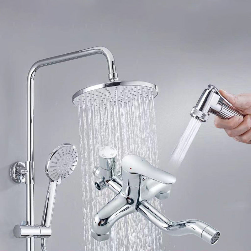 Modern Arm Swivel Shower Metal Shower Head Shower Faucet On Wall Clearhalo 'Bathroom Remodel & Bathroom Fixtures' 'Home Improvement' 'home_improvement' 'home_improvement_shower_faucets' 'Shower Faucets & Systems' 'shower_faucets' 'Showers & Bathtubs Plumbing' 'Showers & Bathtubs' 6484426
