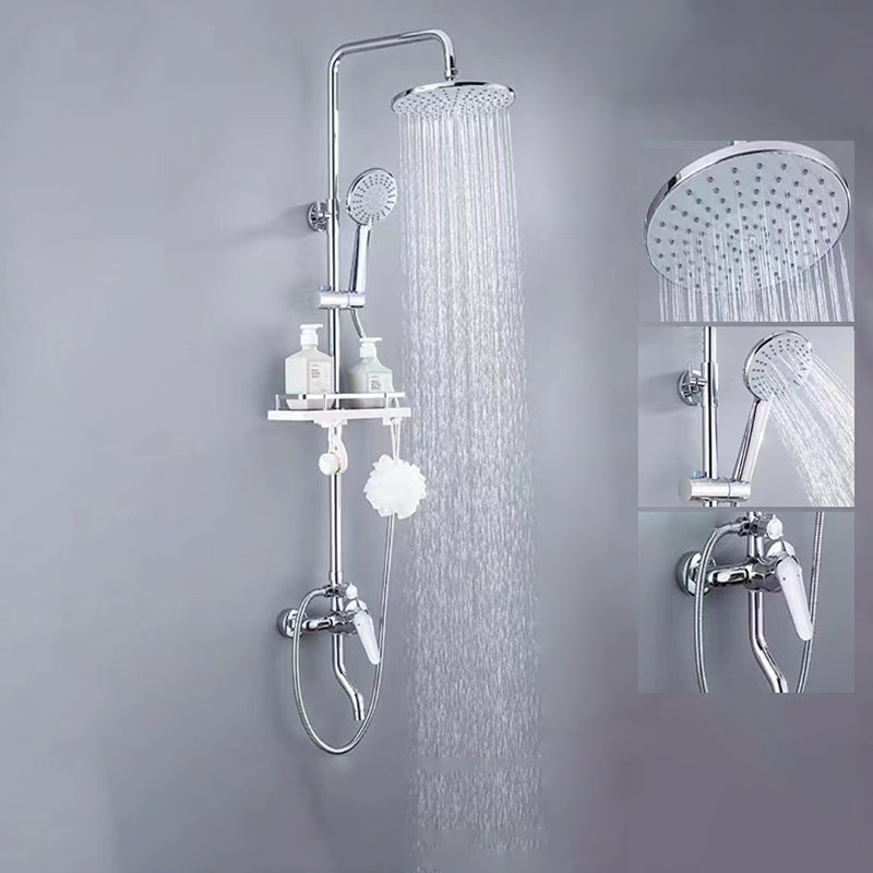 Modern Arm Swivel Shower Metal Shower Head Shower Faucet On Wall Silver Clearhalo 'Bathroom Remodel & Bathroom Fixtures' 'Home Improvement' 'home_improvement' 'home_improvement_shower_faucets' 'Shower Faucets & Systems' 'shower_faucets' 'Showers & Bathtubs Plumbing' 'Showers & Bathtubs' 6484430
