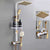 Modern Arm Swivel Shower Metal Shower Head Shower Faucet On Wall White-Gold Clearhalo 'Bathroom Remodel & Bathroom Fixtures' 'Home Improvement' 'home_improvement' 'home_improvement_shower_faucets' 'Shower Faucets & Systems' 'shower_faucets' 'Showers & Bathtubs Plumbing' 'Showers & Bathtubs' 6484431