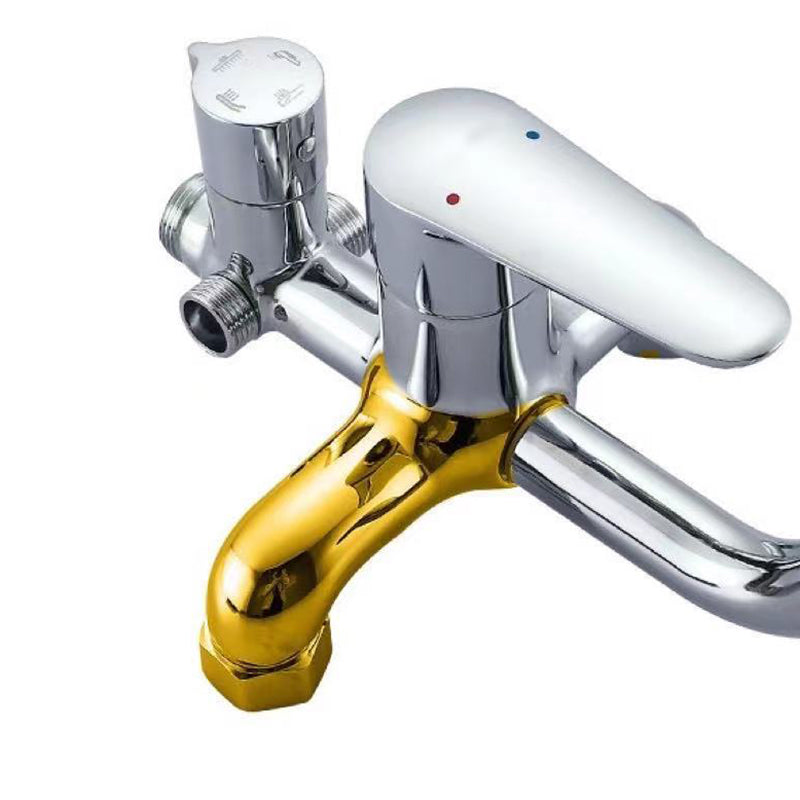 Modern Arm Swivel Shower Metal Shower Head Shower Faucet On Wall Clearhalo 'Bathroom Remodel & Bathroom Fixtures' 'Home Improvement' 'home_improvement' 'home_improvement_shower_faucets' 'Shower Faucets & Systems' 'shower_faucets' 'Showers & Bathtubs Plumbing' 'Showers & Bathtubs' 6484434