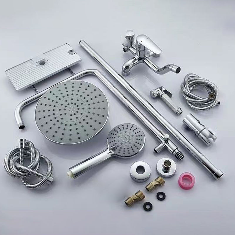 Modern Arm Swivel Shower Metal Shower Head Shower Faucet On Wall Clearhalo 'Bathroom Remodel & Bathroom Fixtures' 'Home Improvement' 'home_improvement' 'home_improvement_shower_faucets' 'Shower Faucets & Systems' 'shower_faucets' 'Showers & Bathtubs Plumbing' 'Showers & Bathtubs' 6484438