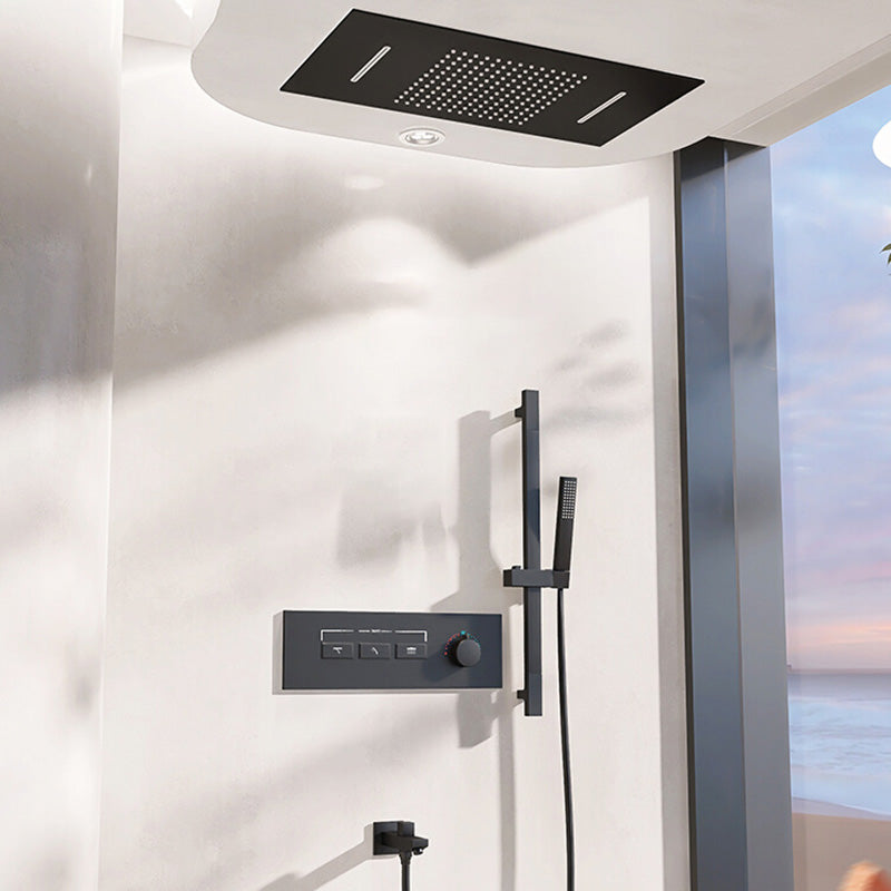 Contemporary Shower Set Dual Shower Head Thermostatic Wall Mounted Shower System Clearhalo 'Bathroom Remodel & Bathroom Fixtures' 'Home Improvement' 'home_improvement' 'home_improvement_shower_faucets' 'Shower Faucets & Systems' 'shower_faucets' 'Showers & Bathtubs Plumbing' 'Showers & Bathtubs' 6484496