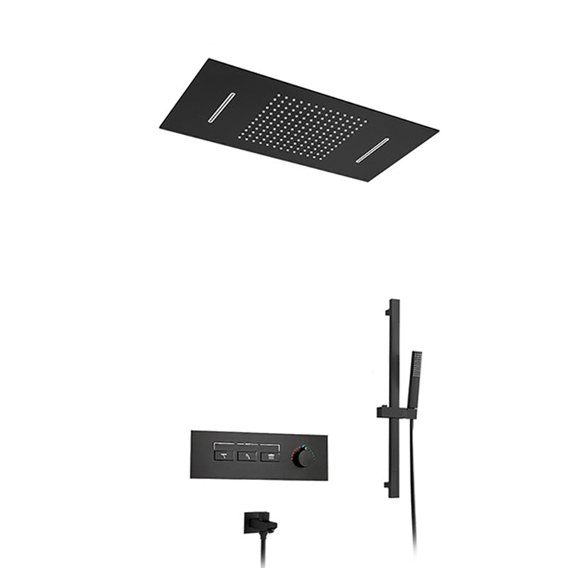 Contemporary Shower Set Dual Shower Head Thermostatic Wall Mounted Shower System Clearhalo 'Bathroom Remodel & Bathroom Fixtures' 'Home Improvement' 'home_improvement' 'home_improvement_shower_faucets' 'Shower Faucets & Systems' 'shower_faucets' 'Showers & Bathtubs Plumbing' 'Showers & Bathtubs' 6484505