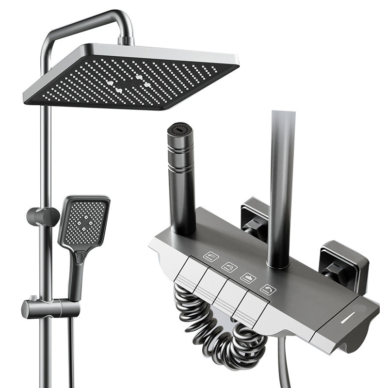 Contemporary Shower Set Slide Bar Dual Shower Head Thermostatic Wall Mounted Shower System Clearhalo 'Bathroom Remodel & Bathroom Fixtures' 'Home Improvement' 'home_improvement' 'home_improvement_shower_faucets' 'Shower Faucets & Systems' 'shower_faucets' 'Showers & Bathtubs Plumbing' 'Showers & Bathtubs' 6484524