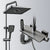 Contemporary Shower Set Slide Bar Dual Shower Head Thermostatic Wall Mounted Shower System Gun Grey Knob Switch Clearhalo 'Bathroom Remodel & Bathroom Fixtures' 'Home Improvement' 'home_improvement' 'home_improvement_shower_faucets' 'Shower Faucets & Systems' 'shower_faucets' 'Showers & Bathtubs Plumbing' 'Showers & Bathtubs' 6484526