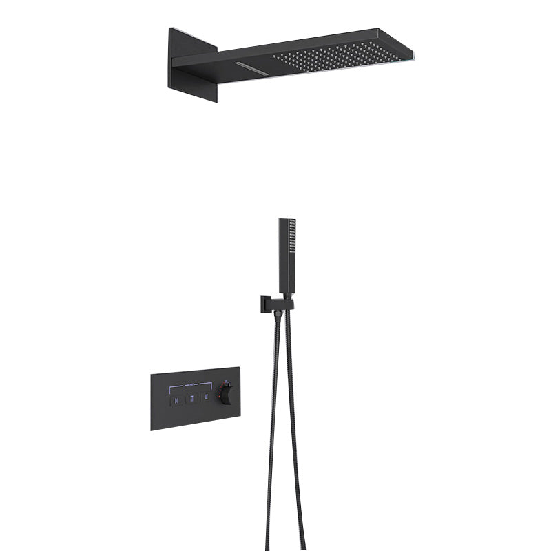 Modern Shower Set Adjustable Shower Head Wall Mounted Shower System Clearhalo 'Bathroom Remodel & Bathroom Fixtures' 'Home Improvement' 'home_improvement' 'home_improvement_shower_faucets' 'Shower Faucets & Systems' 'shower_faucets' 'Showers & Bathtubs Plumbing' 'Showers & Bathtubs' 6484547