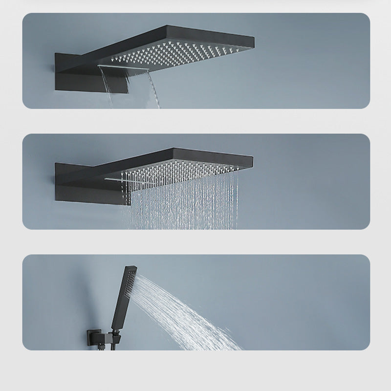 Modern Shower Set Adjustable Shower Head Wall Mounted Shower System Clearhalo 'Bathroom Remodel & Bathroom Fixtures' 'Home Improvement' 'home_improvement' 'home_improvement_shower_faucets' 'Shower Faucets & Systems' 'shower_faucets' 'Showers & Bathtubs Plumbing' 'Showers & Bathtubs' 6484553