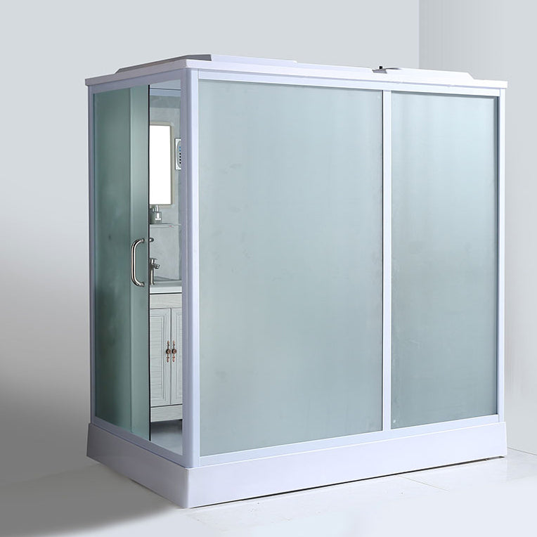 Contemporary Shower Enclosure Frosted Framed Shower Enclosure Clearhalo 'Bathroom Remodel & Bathroom Fixtures' 'Home Improvement' 'home_improvement' 'home_improvement_shower_stalls_enclosures' 'Shower Stalls & Enclosures' 'shower_stalls_enclosures' 'Showers & Bathtubs' 6484628