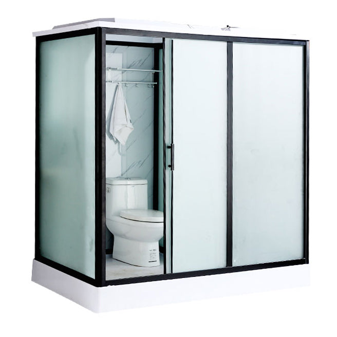 Contemporary Shower Enclosure Frosted Framed Shower Enclosure Clearhalo 'Bathroom Remodel & Bathroom Fixtures' 'Home Improvement' 'home_improvement' 'home_improvement_shower_stalls_enclosures' 'Shower Stalls & Enclosures' 'shower_stalls_enclosures' 'Showers & Bathtubs' 6484636