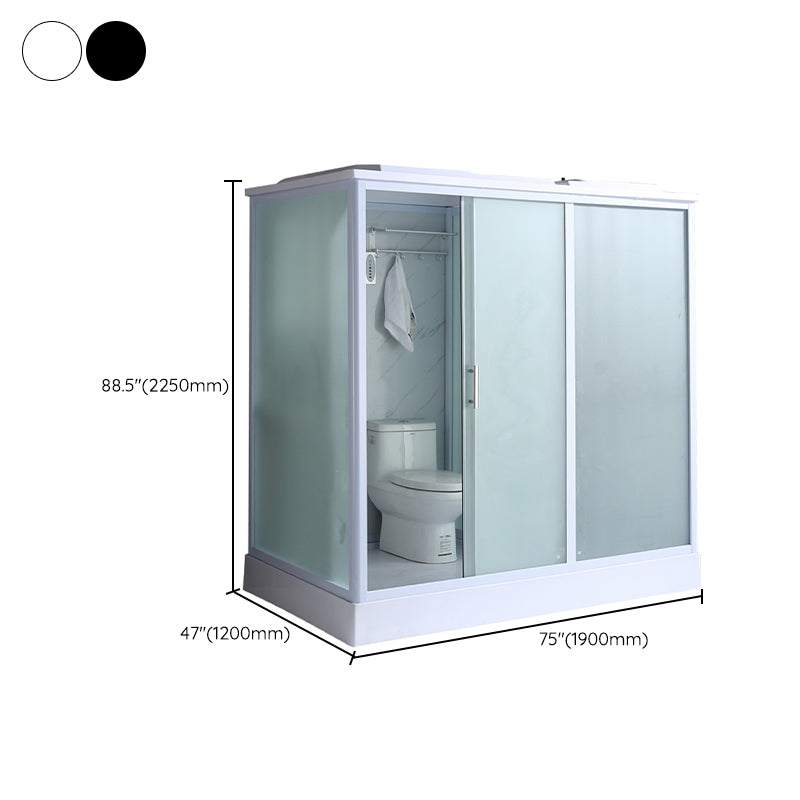 Contemporary Shower Enclosure Frosted Framed Shower Enclosure Clearhalo 'Bathroom Remodel & Bathroom Fixtures' 'Home Improvement' 'home_improvement' 'home_improvement_shower_stalls_enclosures' 'Shower Stalls & Enclosures' 'shower_stalls_enclosures' 'Showers & Bathtubs' 6484639