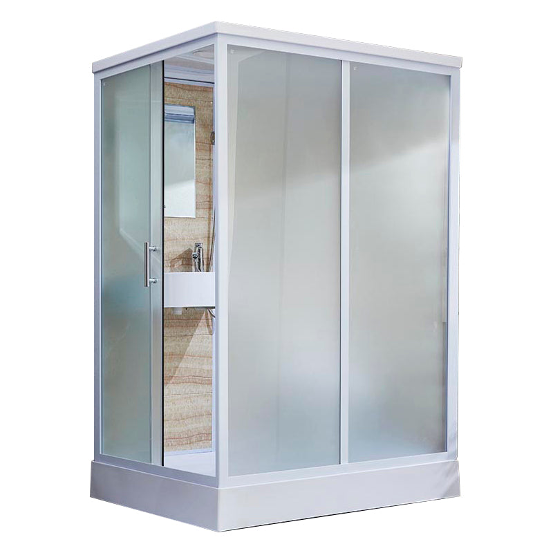 Contemporary Rectangle Shower Stall Clear Framed Shower Stall with Ceiling Clearhalo 'Bathroom Remodel & Bathroom Fixtures' 'Home Improvement' 'home_improvement' 'home_improvement_shower_stalls_enclosures' 'Shower Stalls & Enclosures' 'shower_stalls_enclosures' 'Showers & Bathtubs' 6484657