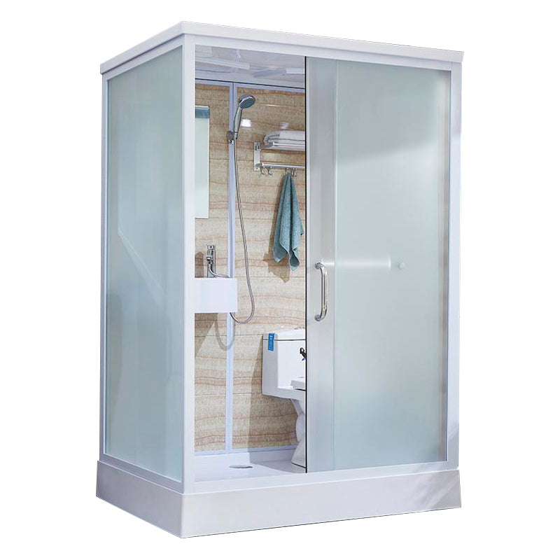Contemporary Rectangle Shower Stall Clear Framed Shower Stall with Ceiling Clearhalo 'Bathroom Remodel & Bathroom Fixtures' 'Home Improvement' 'home_improvement' 'home_improvement_shower_stalls_enclosures' 'Shower Stalls & Enclosures' 'shower_stalls_enclosures' 'Showers & Bathtubs' 6484658
