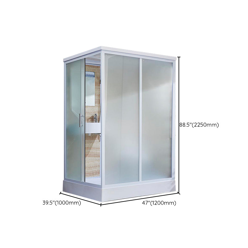 Contemporary Rectangle Shower Stall Clear Framed Shower Stall with Ceiling Clearhalo 'Bathroom Remodel & Bathroom Fixtures' 'Home Improvement' 'home_improvement' 'home_improvement_shower_stalls_enclosures' 'Shower Stalls & Enclosures' 'shower_stalls_enclosures' 'Showers & Bathtubs' 6484664