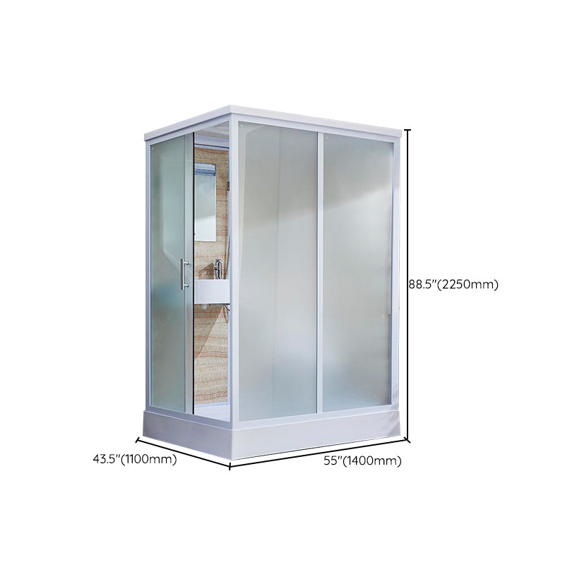 Contemporary Rectangle Shower Stall Clear Framed Shower Stall with Ceiling Clearhalo 'Bathroom Remodel & Bathroom Fixtures' 'Home Improvement' 'home_improvement' 'home_improvement_shower_stalls_enclosures' 'Shower Stalls & Enclosures' 'shower_stalls_enclosures' 'Showers & Bathtubs' 6484665