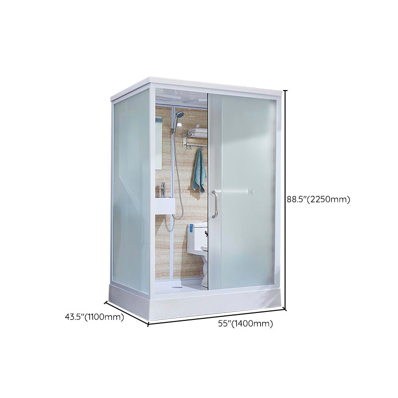 Contemporary Rectangle Shower Stall Clear Framed Shower Stall with Ceiling Clearhalo 'Bathroom Remodel & Bathroom Fixtures' 'Home Improvement' 'home_improvement' 'home_improvement_shower_stalls_enclosures' 'Shower Stalls & Enclosures' 'shower_stalls_enclosures' 'Showers & Bathtubs' 6484666