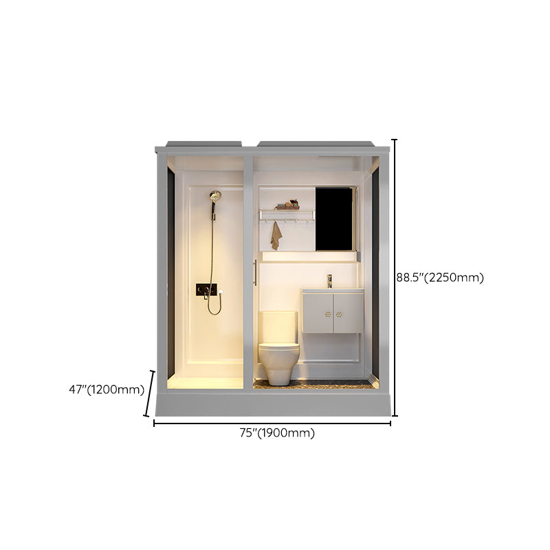 Contemporary Rectangle Shower Stall Clear Framed Shower Stall with Ceiling Clearhalo 'Bathroom Remodel & Bathroom Fixtures' 'Home Improvement' 'home_improvement' 'home_improvement_shower_stalls_enclosures' 'Shower Stalls & Enclosures' 'shower_stalls_enclosures' 'Showers & Bathtubs' 6484667