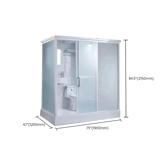 Rectangular Frosted Glass Shower Enclosure Single Sliding Framed Shower Enclosure Clearhalo 'Bathroom Remodel & Bathroom Fixtures' 'Home Improvement' 'home_improvement' 'home_improvement_shower_stalls_enclosures' 'Shower Stalls & Enclosures' 'shower_stalls_enclosures' 'Showers & Bathtubs' 6484689