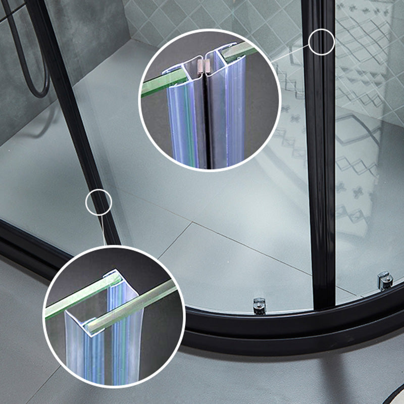 Framed Tempered Glass Shower Enclosure with Pedestal Half-Framed Shower Enclosure Clearhalo 'Bathroom Remodel & Bathroom Fixtures' 'Home Improvement' 'home_improvement' 'home_improvement_shower_stalls_enclosures' 'Shower Stalls & Enclosures' 'shower_stalls_enclosures' 'Showers & Bathtubs' 6484702