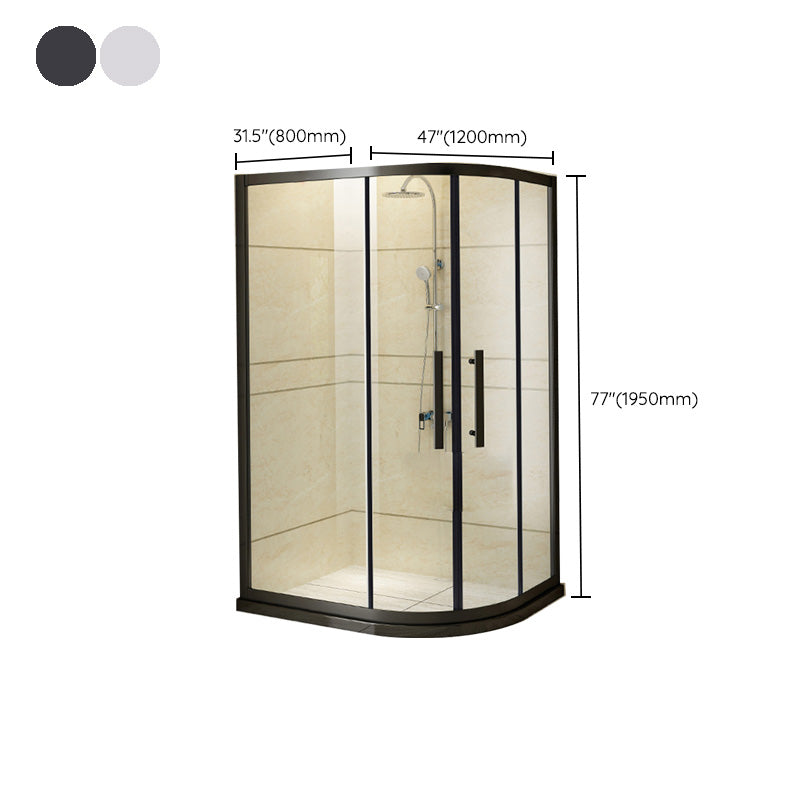 Framed Tempered Glass Shower Enclosure with Pedestal Half-Framed Shower Enclosure Clearhalo 'Bathroom Remodel & Bathroom Fixtures' 'Home Improvement' 'home_improvement' 'home_improvement_shower_stalls_enclosures' 'Shower Stalls & Enclosures' 'shower_stalls_enclosures' 'Showers & Bathtubs' 6484707
