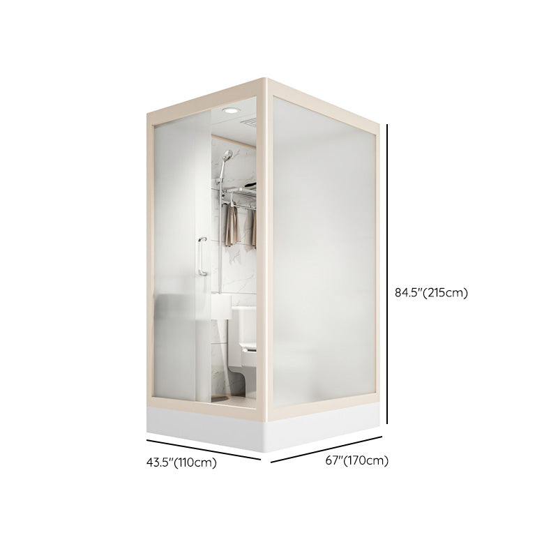 Rectangular Sliding Shower Enclosure Framed Shower Enclosure in White Clearhalo 'Bathroom Remodel & Bathroom Fixtures' 'Home Improvement' 'home_improvement' 'home_improvement_shower_stalls_enclosures' 'Shower Stalls & Enclosures' 'shower_stalls_enclosures' 'Showers & Bathtubs' 6484753