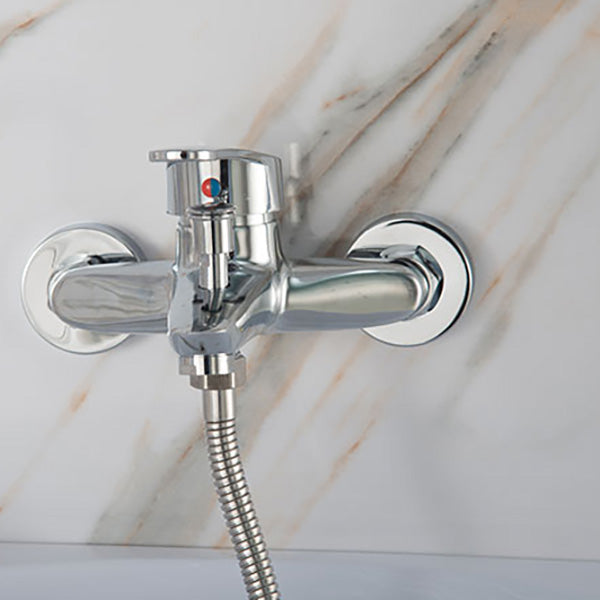 Single Sliding Frosted Glass Shower Enclosure Framed Shower Enclosure in White Clearhalo 'Bathroom Remodel & Bathroom Fixtures' 'Home Improvement' 'home_improvement' 'home_improvement_shower_stalls_enclosures' 'Shower Stalls & Enclosures' 'shower_stalls_enclosures' 'Showers & Bathtubs' 6484767