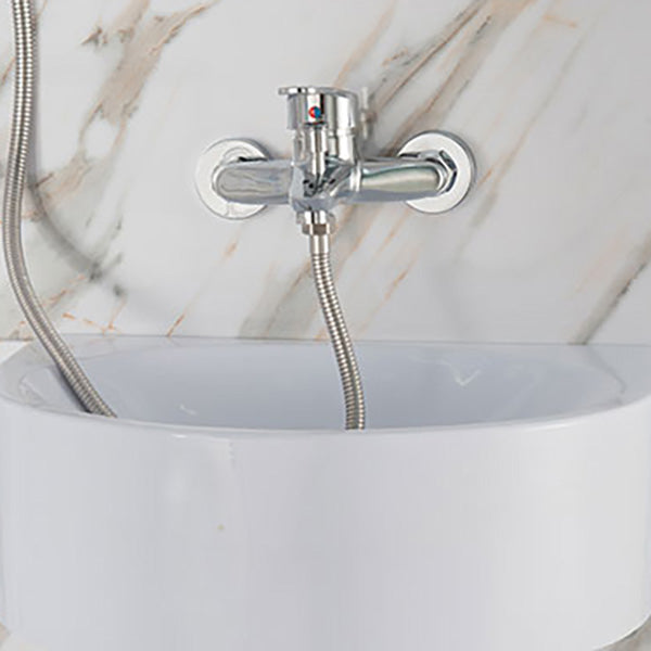 Single Sliding Frosted Glass Shower Enclosure Framed Shower Enclosure in White Clearhalo 'Bathroom Remodel & Bathroom Fixtures' 'Home Improvement' 'home_improvement' 'home_improvement_shower_stalls_enclosures' 'Shower Stalls & Enclosures' 'shower_stalls_enclosures' 'Showers & Bathtubs' 6484770