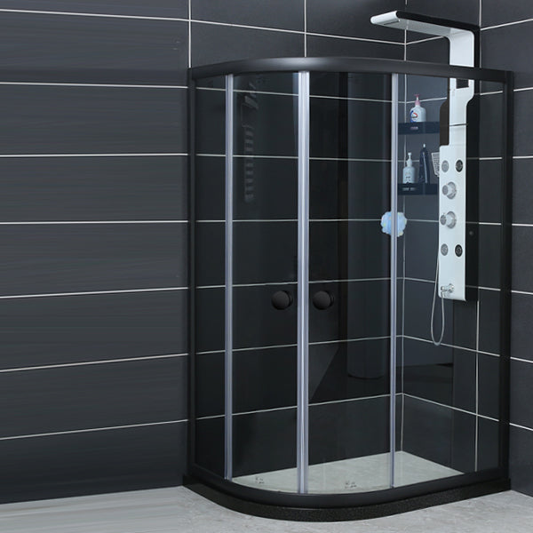 Semicircle Sliding Shower Enclosure Framed Shower Enclosure with Tempered Glass Clearhalo 'Bathroom Remodel & Bathroom Fixtures' 'Home Improvement' 'home_improvement' 'home_improvement_shower_stalls_enclosures' 'Shower Stalls & Enclosures' 'shower_stalls_enclosures' 'Showers & Bathtubs' 6484780