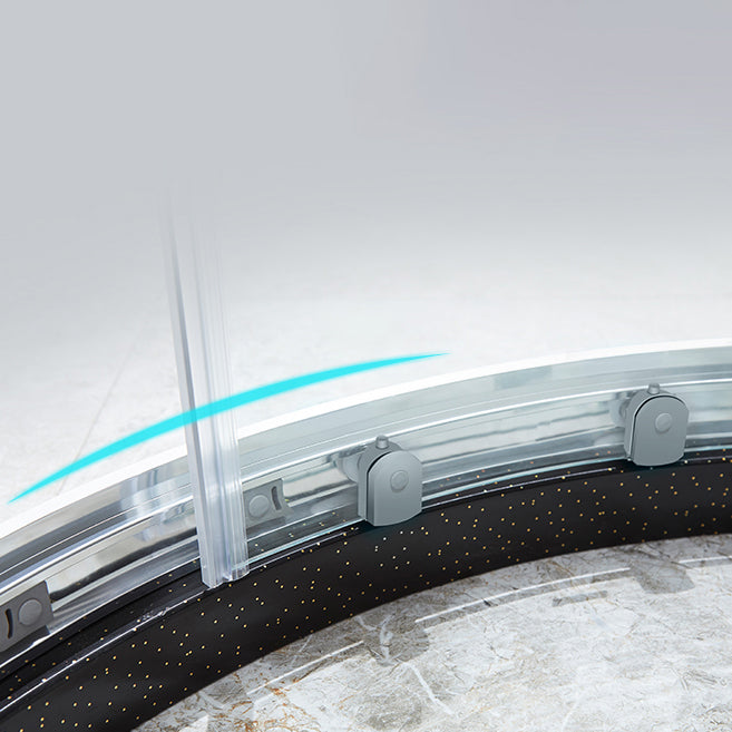 Semicircle Sliding Shower Enclosure Framed Shower Enclosure with Tempered Glass Clearhalo 'Bathroom Remodel & Bathroom Fixtures' 'Home Improvement' 'home_improvement' 'home_improvement_shower_stalls_enclosures' 'Shower Stalls & Enclosures' 'shower_stalls_enclosures' 'Showers & Bathtubs' 6484785