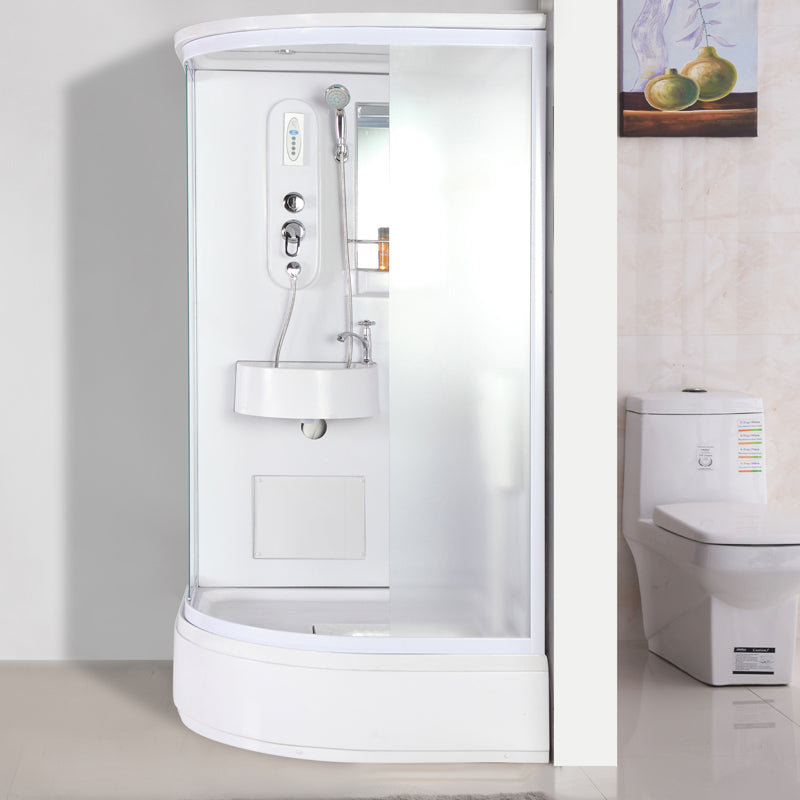 Double Sliding Shower Enclosure Clear Glass Framed Shower Enclosure Clearhalo 'Bathroom Remodel & Bathroom Fixtures' 'Home Improvement' 'home_improvement' 'home_improvement_shower_stalls_enclosures' 'Shower Stalls & Enclosures' 'shower_stalls_enclosures' 'Showers & Bathtubs' 6484799