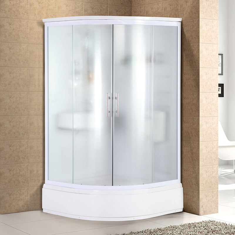 Double Sliding Shower Enclosure Clear Glass Framed Shower Enclosure Clearhalo 'Bathroom Remodel & Bathroom Fixtures' 'Home Improvement' 'home_improvement' 'home_improvement_shower_stalls_enclosures' 'Shower Stalls & Enclosures' 'shower_stalls_enclosures' 'Showers & Bathtubs' 6484802