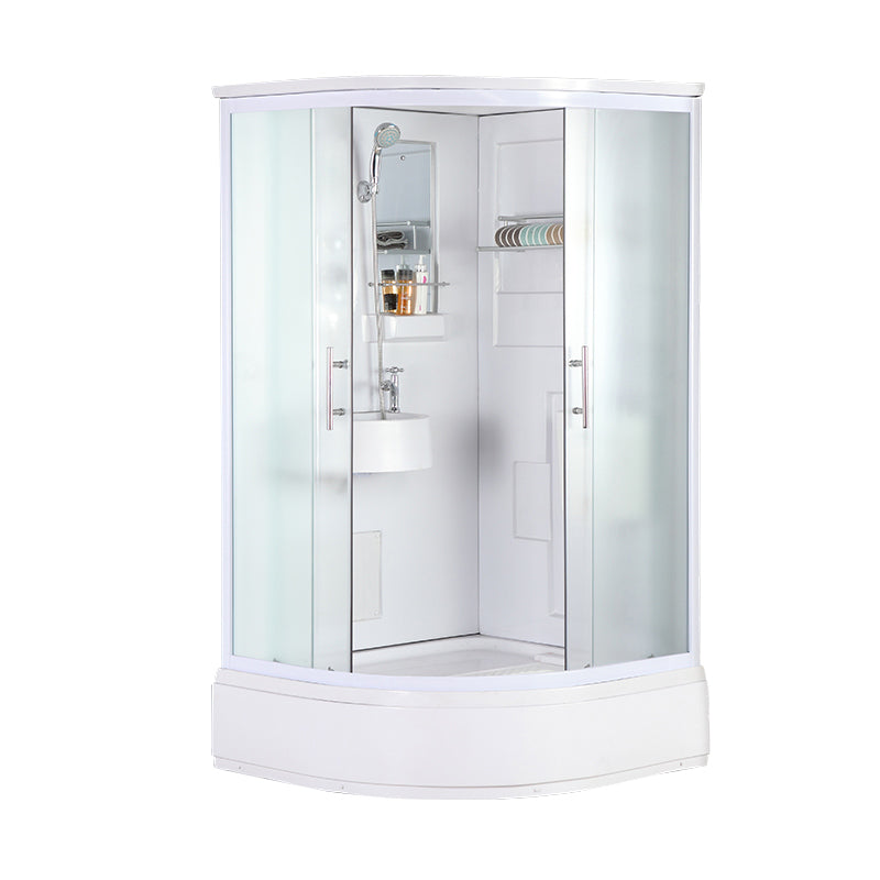 Double Sliding Shower Enclosure Clear Glass Framed Shower Enclosure Clearhalo 'Bathroom Remodel & Bathroom Fixtures' 'Home Improvement' 'home_improvement' 'home_improvement_shower_stalls_enclosures' 'Shower Stalls & Enclosures' 'shower_stalls_enclosures' 'Showers & Bathtubs' 6484804