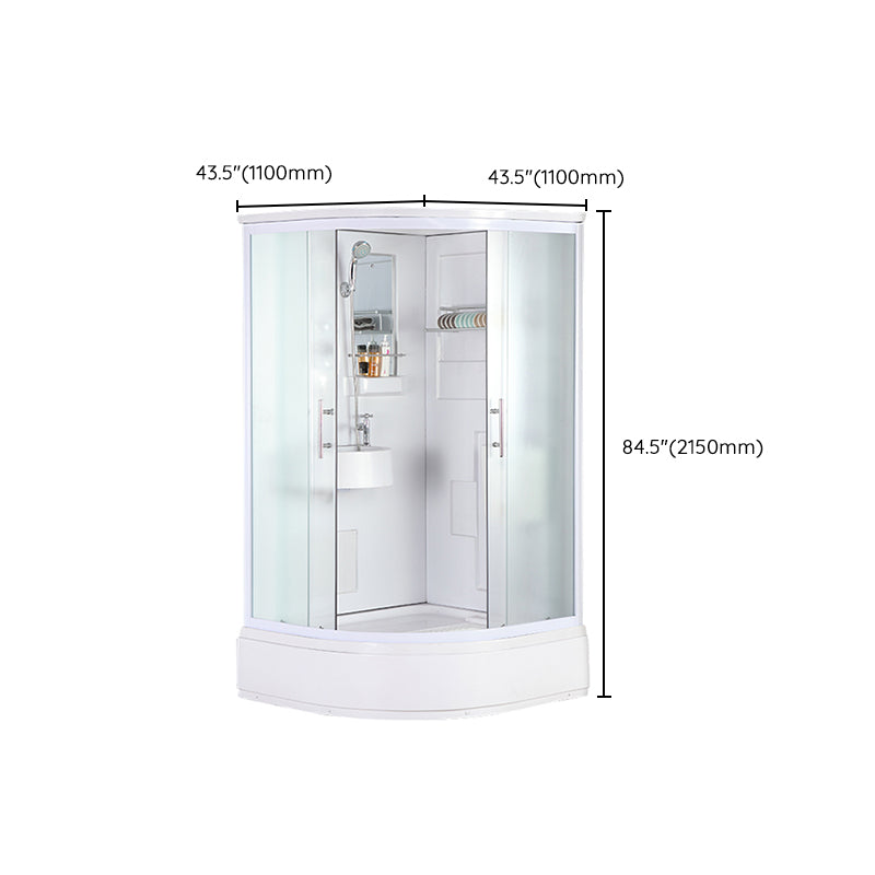 Double Sliding Shower Enclosure Clear Glass Framed Shower Enclosure Clearhalo 'Bathroom Remodel & Bathroom Fixtures' 'Home Improvement' 'home_improvement' 'home_improvement_shower_stalls_enclosures' 'Shower Stalls & Enclosures' 'shower_stalls_enclosures' 'Showers & Bathtubs' 6484814