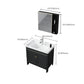 Modern Metal Sink Cabinet Mirror Wall-Mounted Bathroom Vanity Cabinet in Black Clearhalo 'Bathroom Remodel & Bathroom Fixtures' 'Bathroom Vanities' 'bathroom_vanities' 'Home Improvement' 'home_improvement' 'home_improvement_bathroom_vanities' 6484863