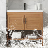 Contemporary Vanity Sink Wooden Mirror Cabinet Bathroom Space Saver Vanity Clearhalo 'Bathroom Remodel & Bathroom Fixtures' 'Bathroom Vanities' 'bathroom_vanities' 'Home Improvement' 'home_improvement' 'home_improvement_bathroom_vanities' 6484886