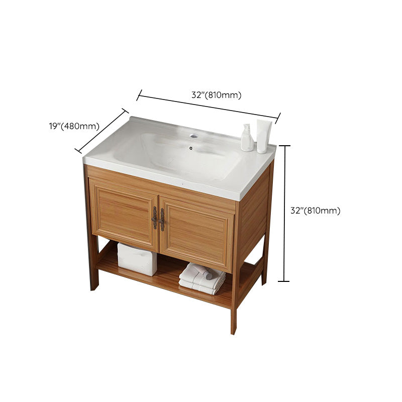 Contemporary Vanity Sink Wooden Mirror Cabinet Bathroom Space Saver Vanity Clearhalo 'Bathroom Remodel & Bathroom Fixtures' 'Bathroom Vanities' 'bathroom_vanities' 'Home Improvement' 'home_improvement' 'home_improvement_bathroom_vanities' 6484900