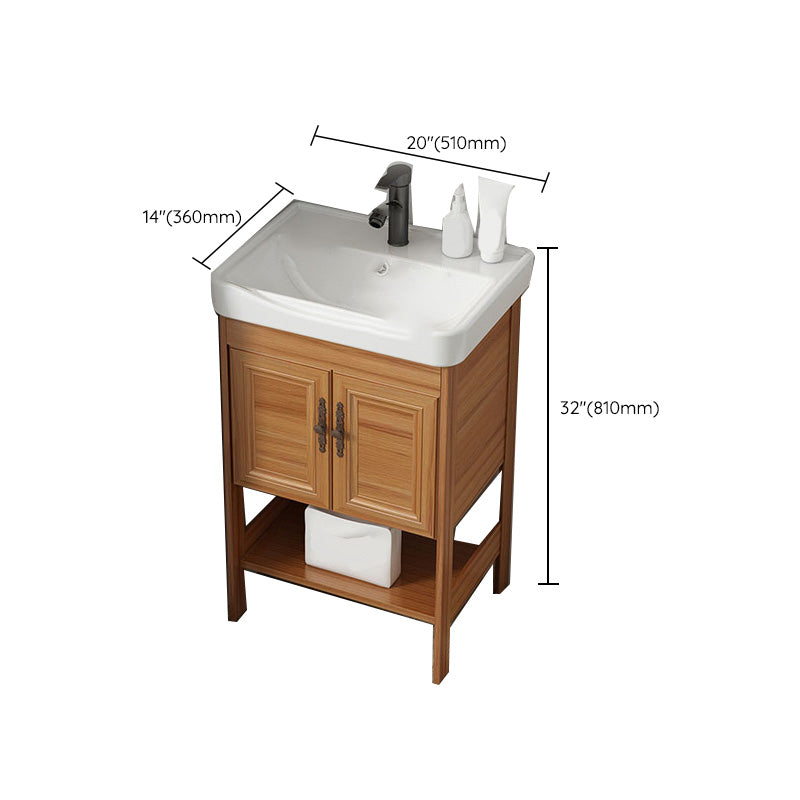 Contemporary Vanity Sink Wooden Mirror Cabinet Bathroom Space Saver Vanity Clearhalo 'Bathroom Remodel & Bathroom Fixtures' 'Bathroom Vanities' 'bathroom_vanities' 'Home Improvement' 'home_improvement' 'home_improvement_bathroom_vanities' 6484902