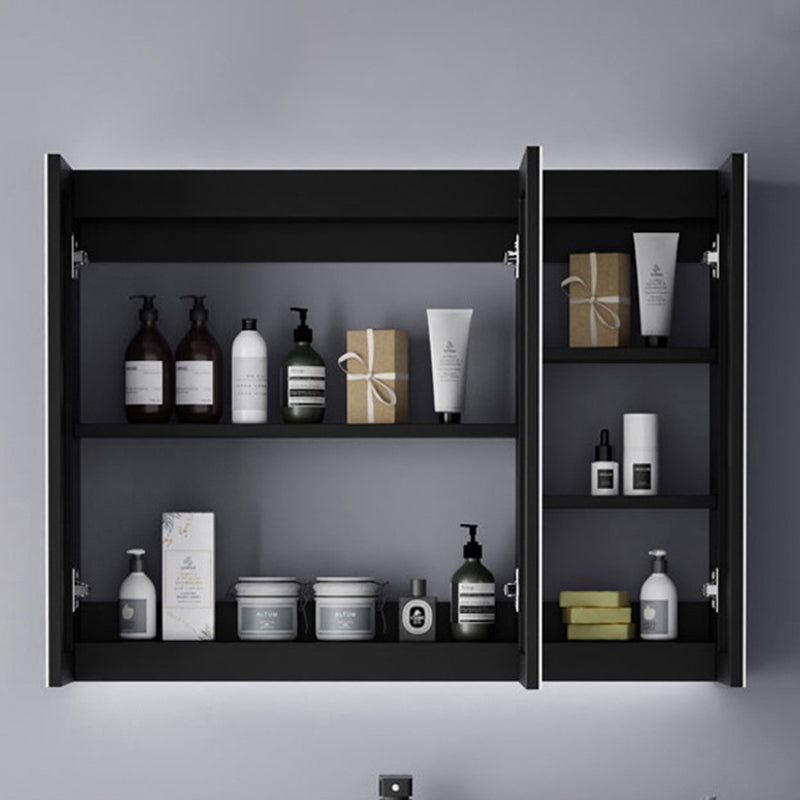 Contemporary Bathroom Sink Cabinet Wall-Mounted Mirror Cabinet Vanity Cabinet in Black Clearhalo 'Bathroom Remodel & Bathroom Fixtures' 'Bathroom Vanities' 'bathroom_vanities' 'Home Improvement' 'home_improvement' 'home_improvement_bathroom_vanities' 6484985