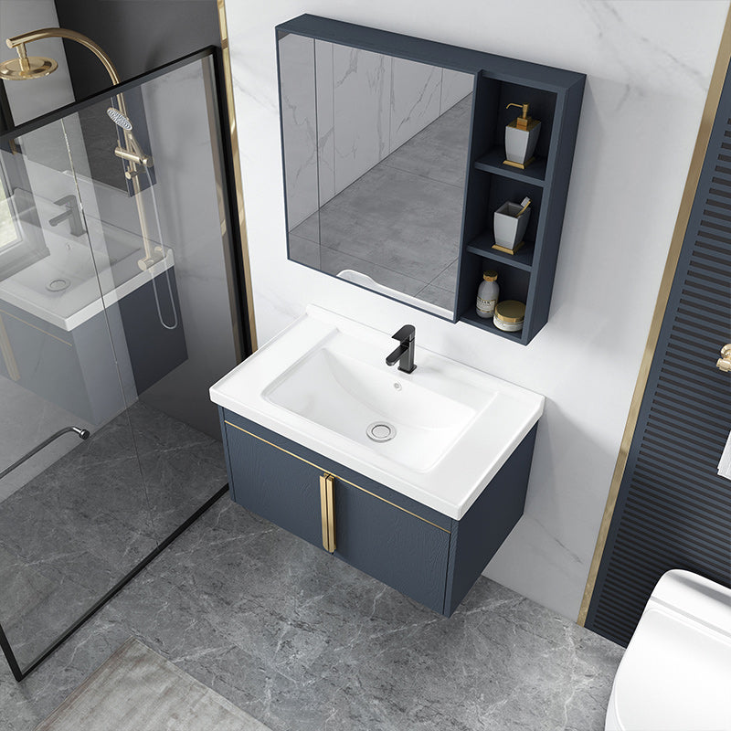 Modern Sink Vanity Metal Color Block Mount Bathroom Vanity Cabinet Clearhalo 'Bathroom Remodel & Bathroom Fixtures' 'Bathroom Vanities' 'bathroom_vanities' 'Home Improvement' 'home_improvement' 'home_improvement_bathroom_vanities' 6485055