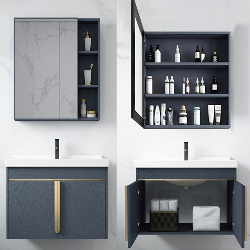Modern Sink Vanity Metal Color Block Mount Bathroom Vanity Cabinet Clearhalo 'Bathroom Remodel & Bathroom Fixtures' 'Bathroom Vanities' 'bathroom_vanities' 'Home Improvement' 'home_improvement' 'home_improvement_bathroom_vanities' 6485063