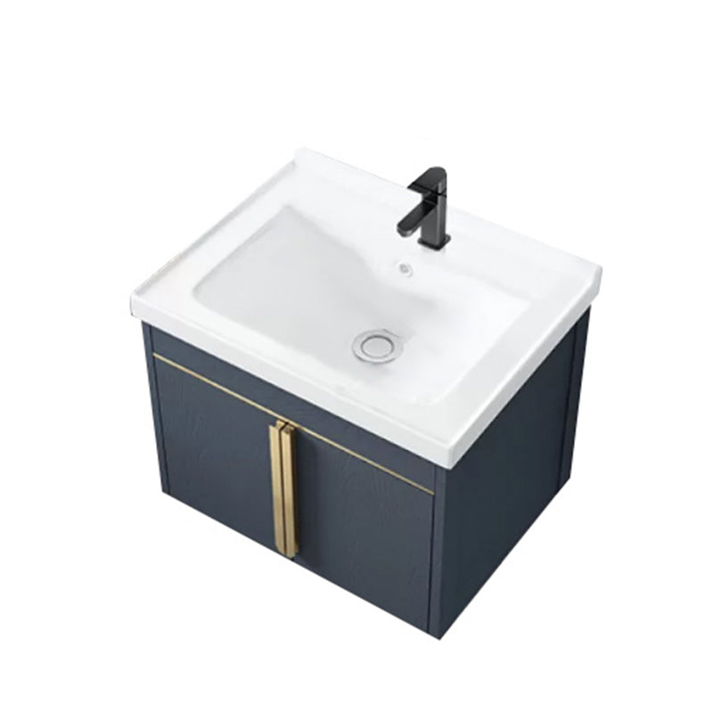 Modern Sink Vanity Metal Color Block Mount Bathroom Vanity Cabinet Vanity & Faucet 24"L x 19"W x 19"H Blue Clearhalo 'Bathroom Remodel & Bathroom Fixtures' 'Bathroom Vanities' 'bathroom_vanities' 'Home Improvement' 'home_improvement' 'home_improvement_bathroom_vanities' 6485068